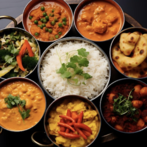 food in tray